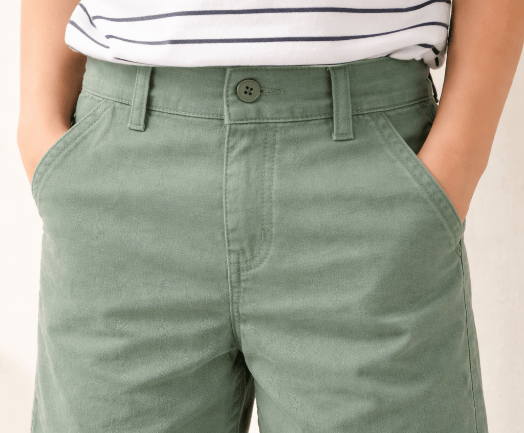 Denro Youth Essential Two-Way Stretch Chino | Sage Green